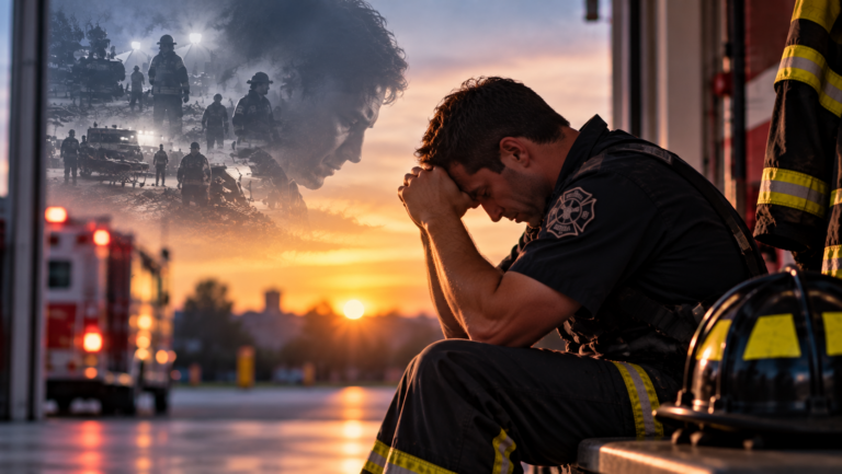 First responder reflecting on moral injury, trauma, and changes in self-image after difficult experiences.